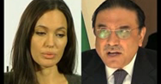Zardari thanks Angelina Jolie to aid for IDPs